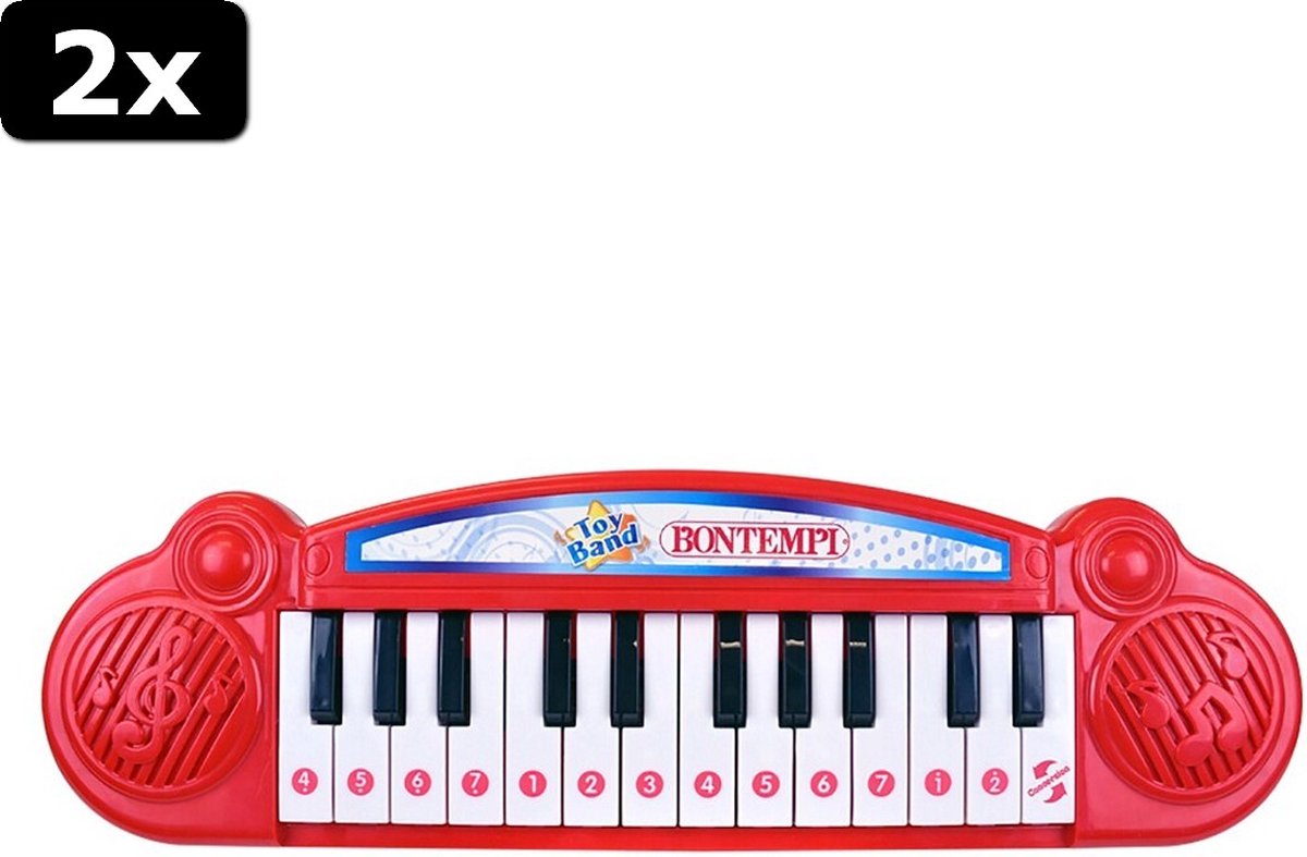 2x Bontempi Mini Keyboard met 24 Toetsen + Licht