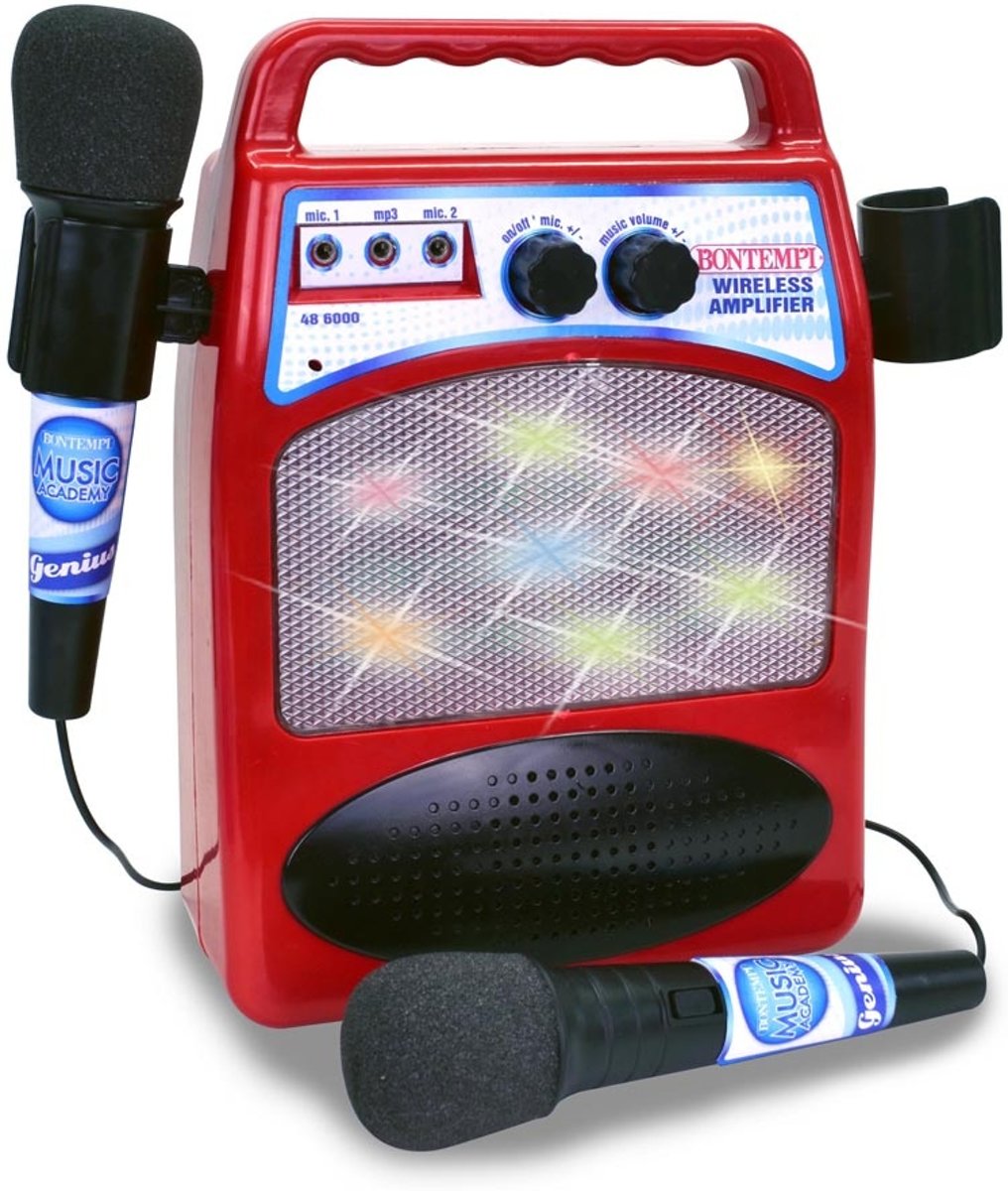 Bontempi Bluetooth Versterker Met 2 Microfoons  28 Cm Rood