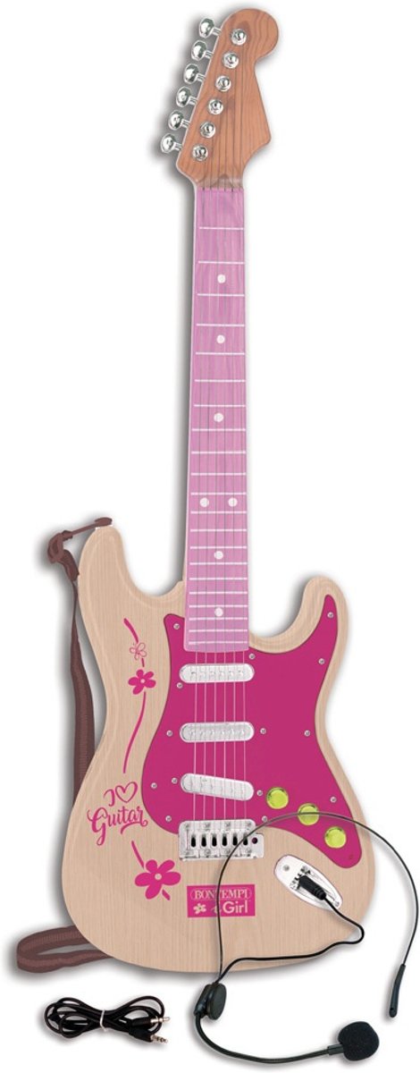 Bontempi Elektrische Rockgitaar Igirl 64 Cm Roze/lichtbruin