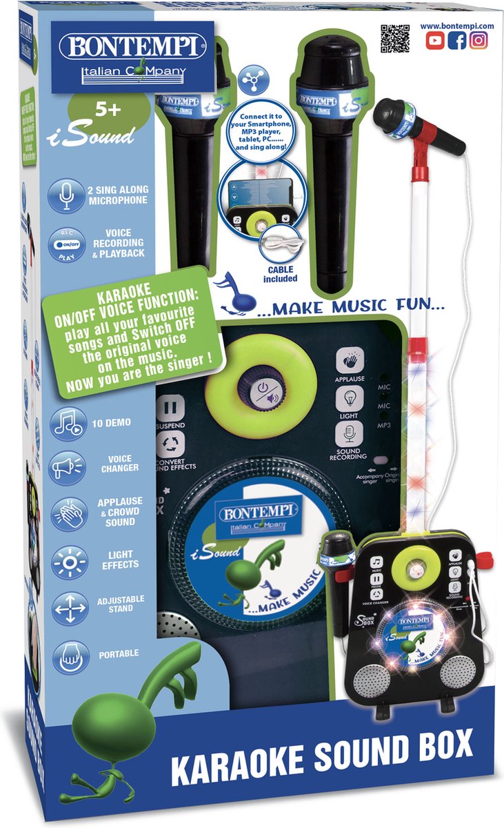 Bontempi Karaoka--s Garso Sistema Su 2 Mikrofonais, 42 5030