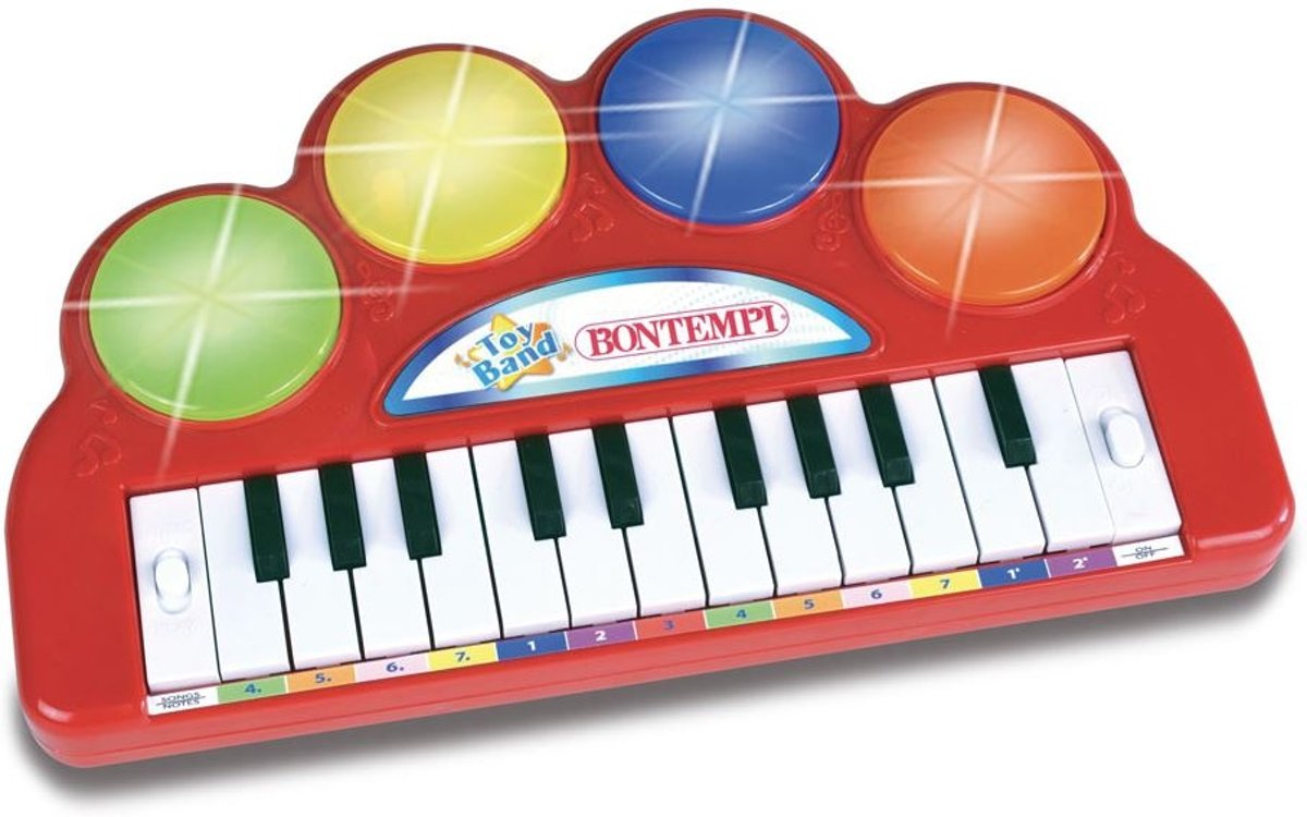Bontempi Keyboard Magic Light 22 Toetsen Rood 28 Cm