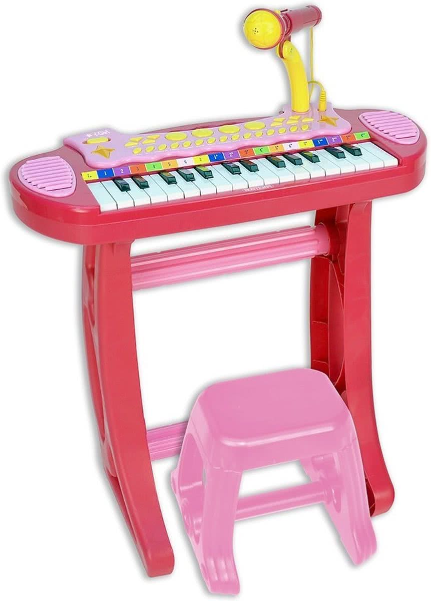 Bontempi Keyboard Staand Met Microfoon En Kruk Roze