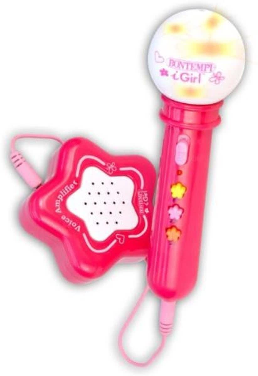 Bontempi Microfoon I Girl Met Versterker Karaoke Roze