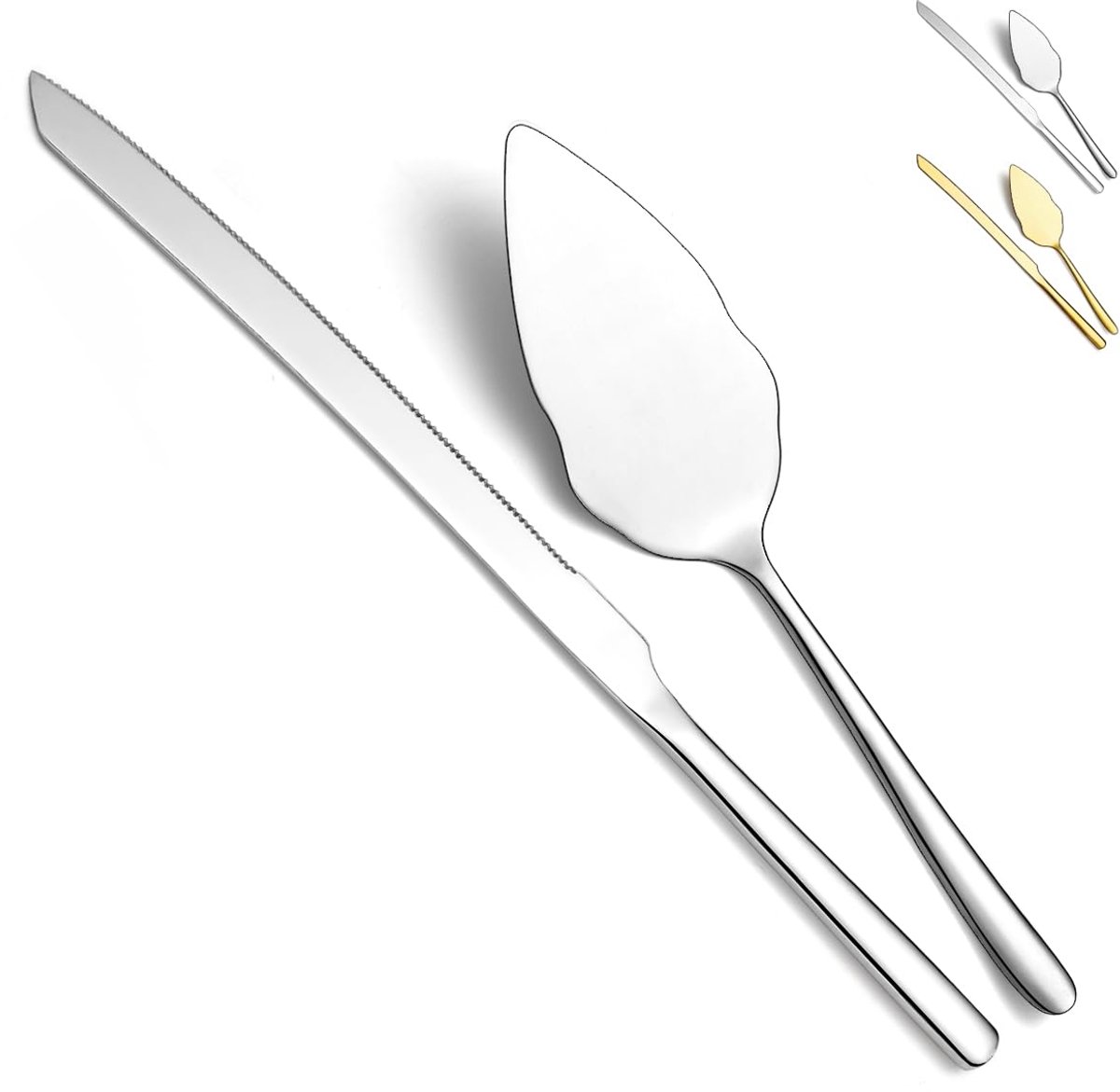 Boraboi ® Elegant Zilveren Taartensnij- en Serveerset voor Bruiloften en Feestelijke Gelegenheden