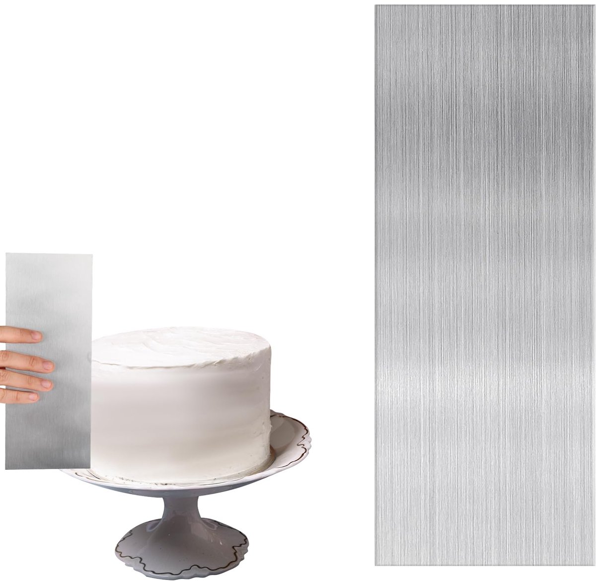 Boraboi ® Roestvrijstalen Taartschraper Voor Perfect Gladde Botercrème Afwerking, Ideaal Voor Bakliefhebbers