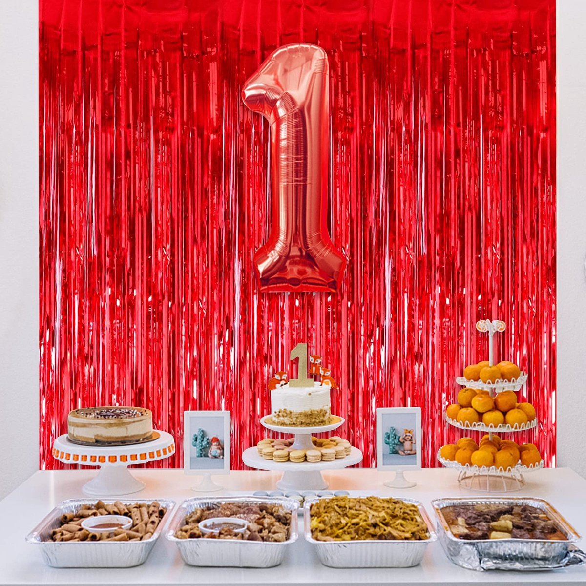 Boraboi® Rode Foliegordijnen voor Feestelijke Achtergronddecoratie en Bruiloften