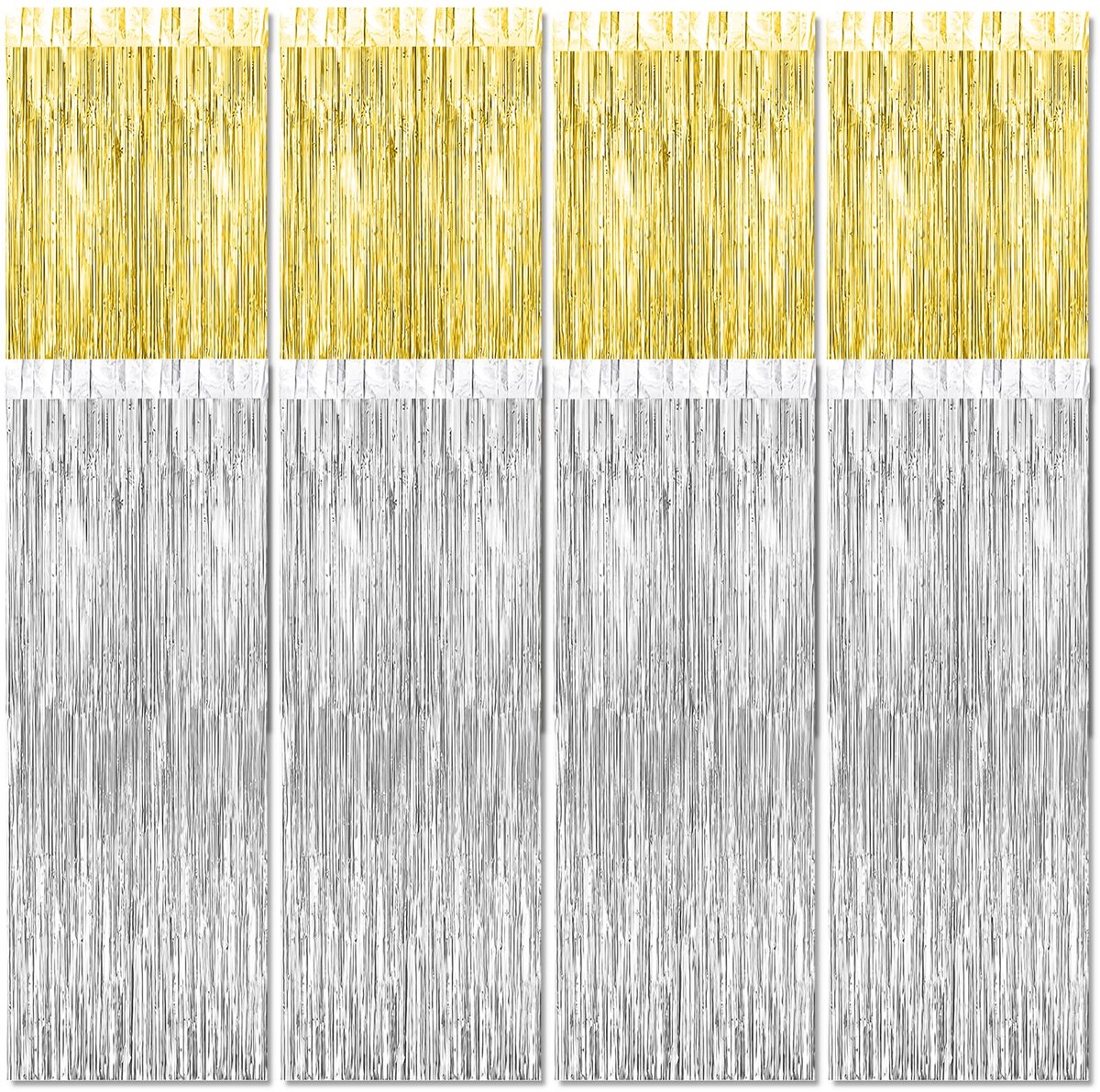  ® Set van 10 zilveren glittergordijnen voor feestelijke decoratie en evenementen