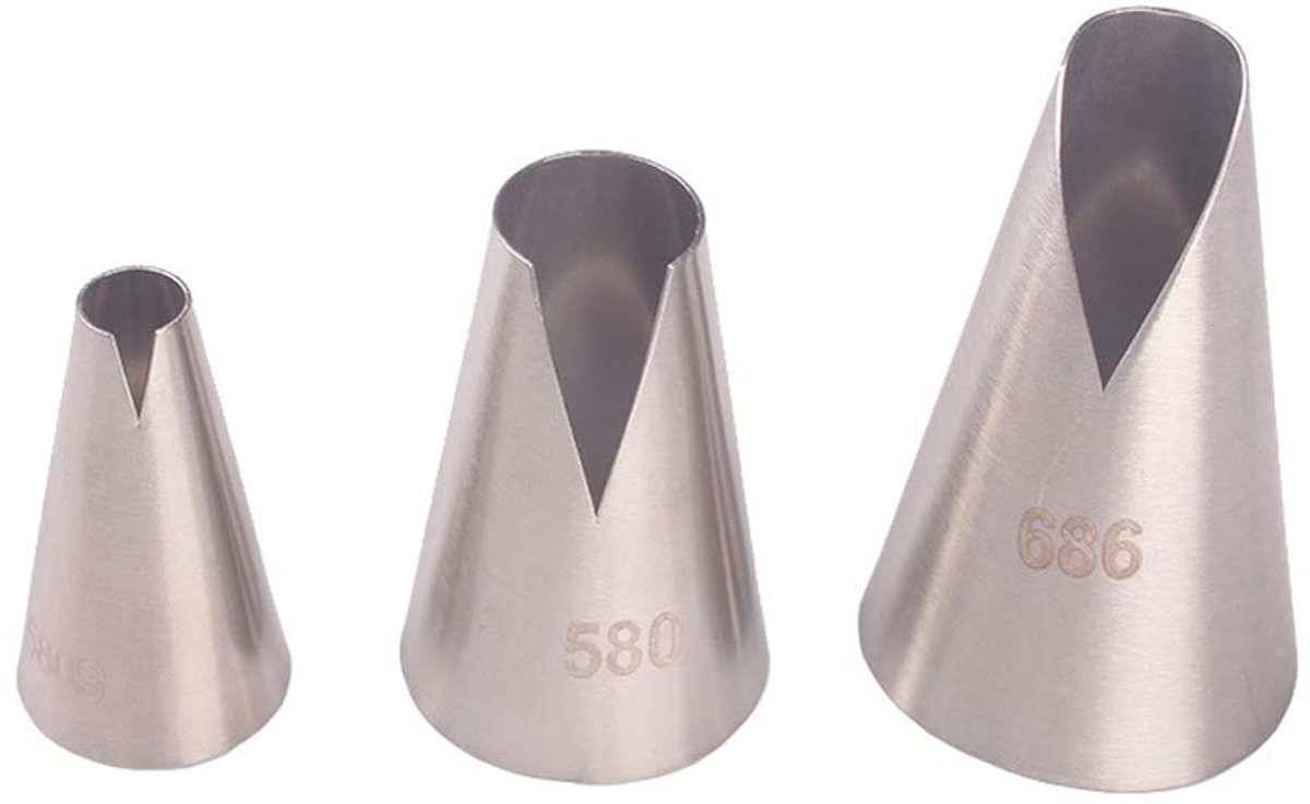 Boraboi® Set van 3 RVS Decoratiespuiten voor Professionele Taartversiering