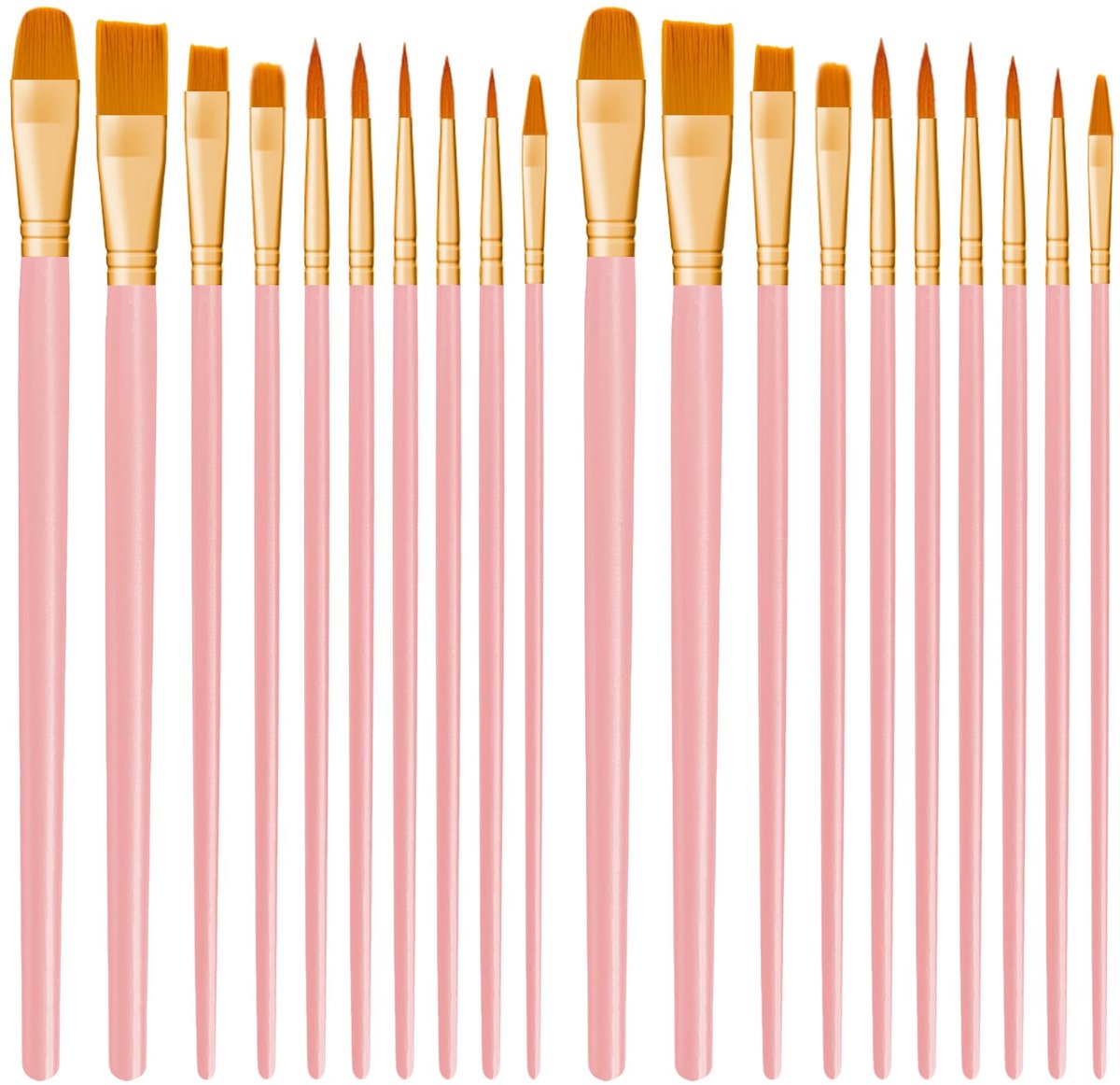  ® Uitgebreide Set van 20 Kunstenaarskwasten met Houten Handgrepen voor Diverse Schildertechnieken