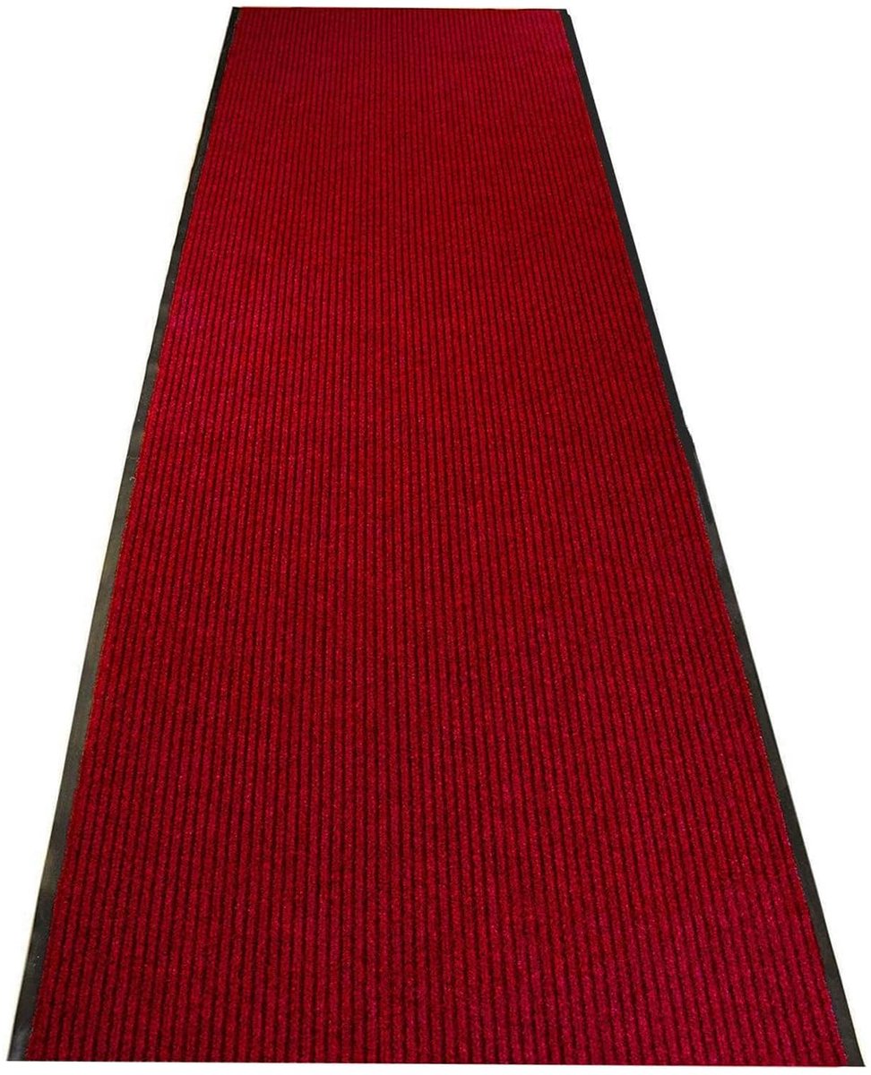 Boraboi® Vloerloper voor Ingang en Gangen met Antislip en Waterabsorptie, 90 x 300 cm, Rood