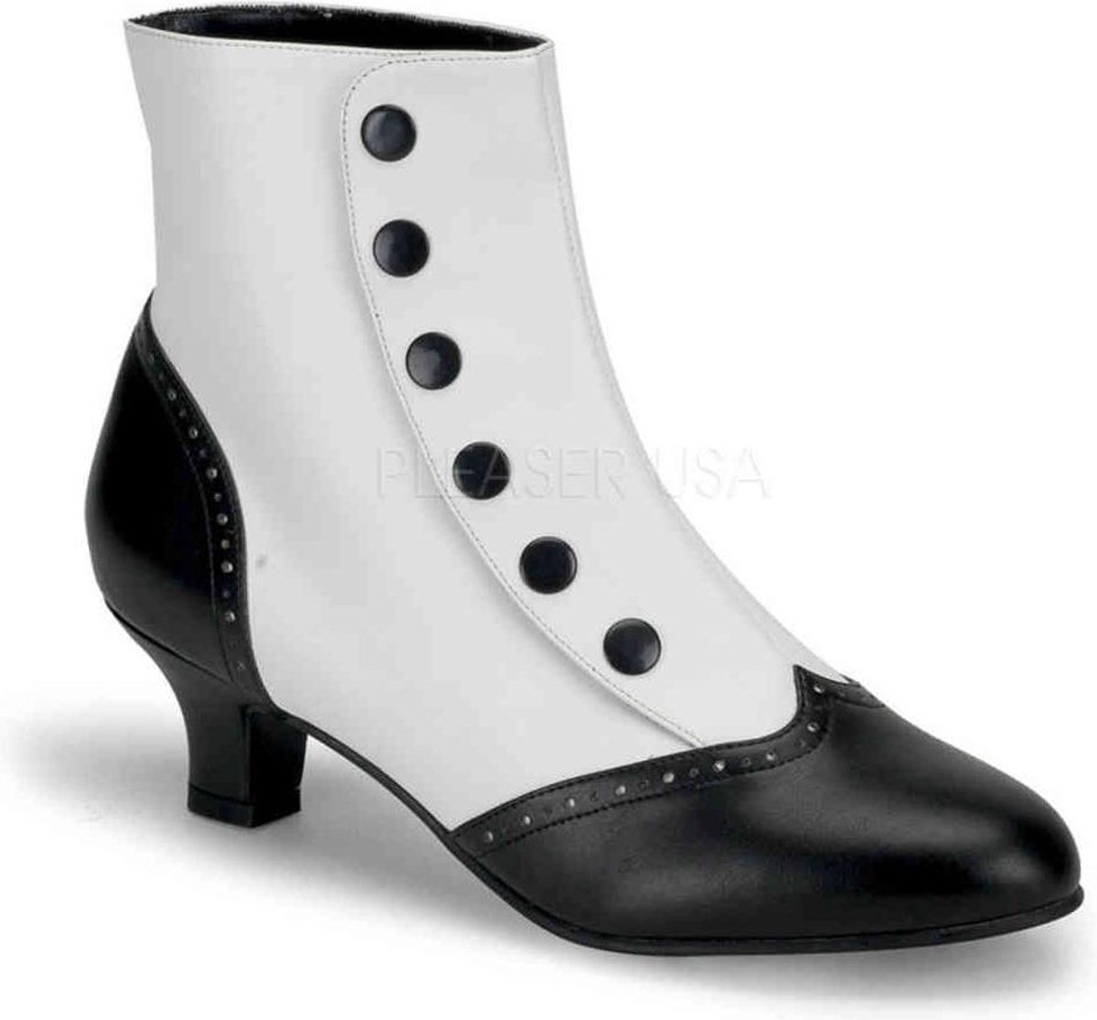   Enkellaars -40 Shoes- FLORA-1023 US 10 Zwart/Wit