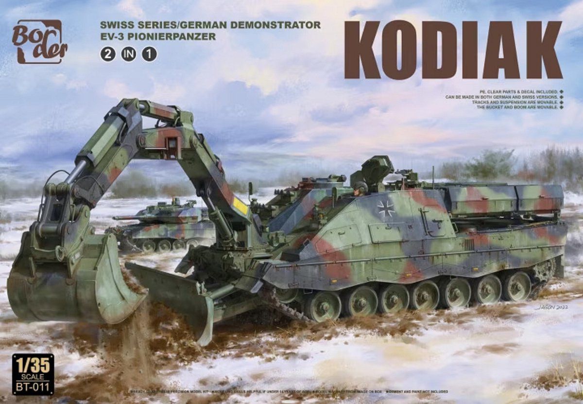 1:35 Border Model BT011 Kodiak Swiss Series/German Demonstrator AEV-3 Pionierpanzer (2 in 1) Plastic kit