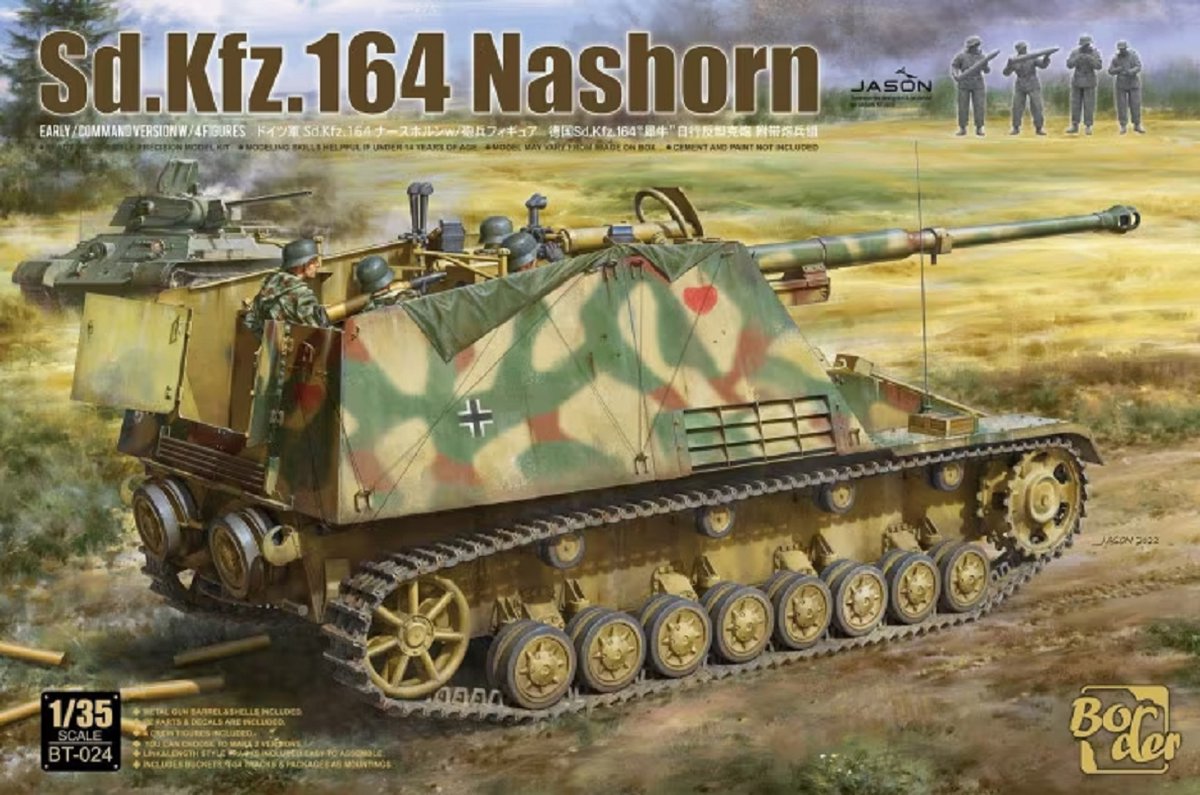1:35 Border Model BT024 Sd.Kfz. 164 Nashorn - Early/Command w/4 figures Plastic kit