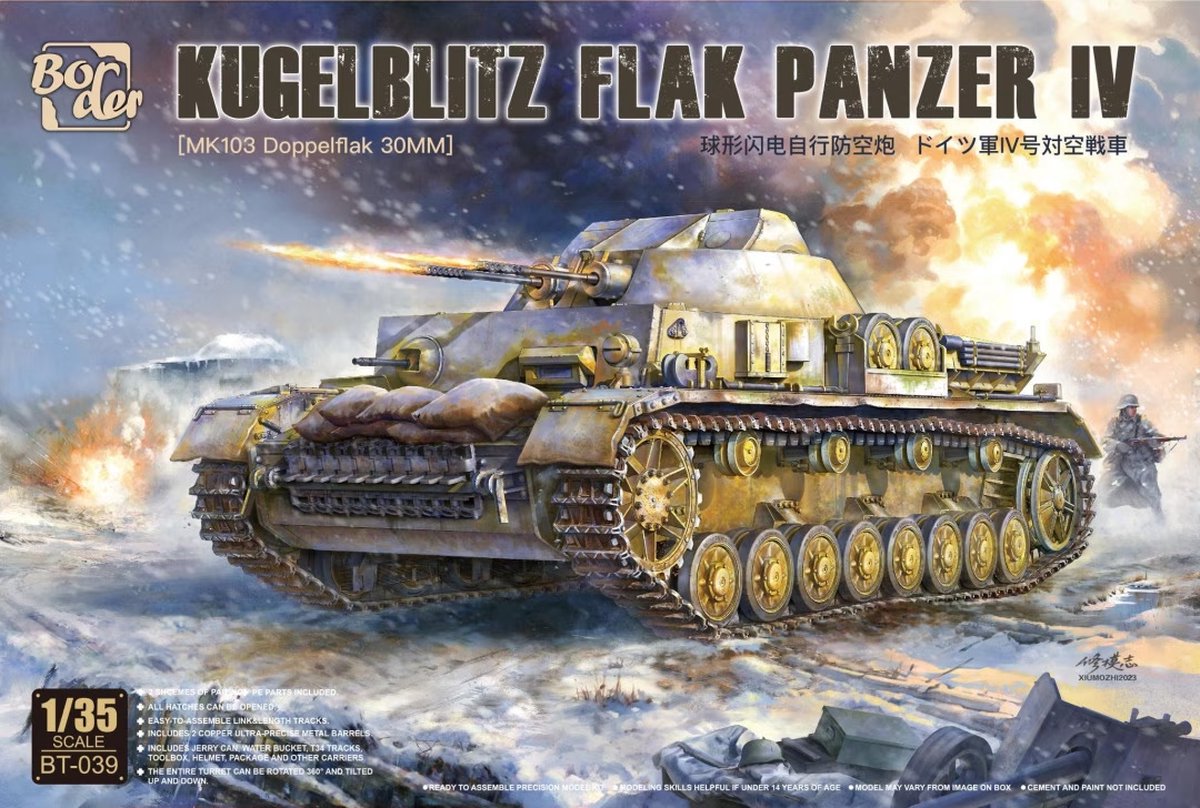 Border Model Modelbouwpakket Militaire voertuigen - BT039 Kugelblitz Flak Panzer IV - MK103 Doppelflak 30mm Plastic - 1:35 -