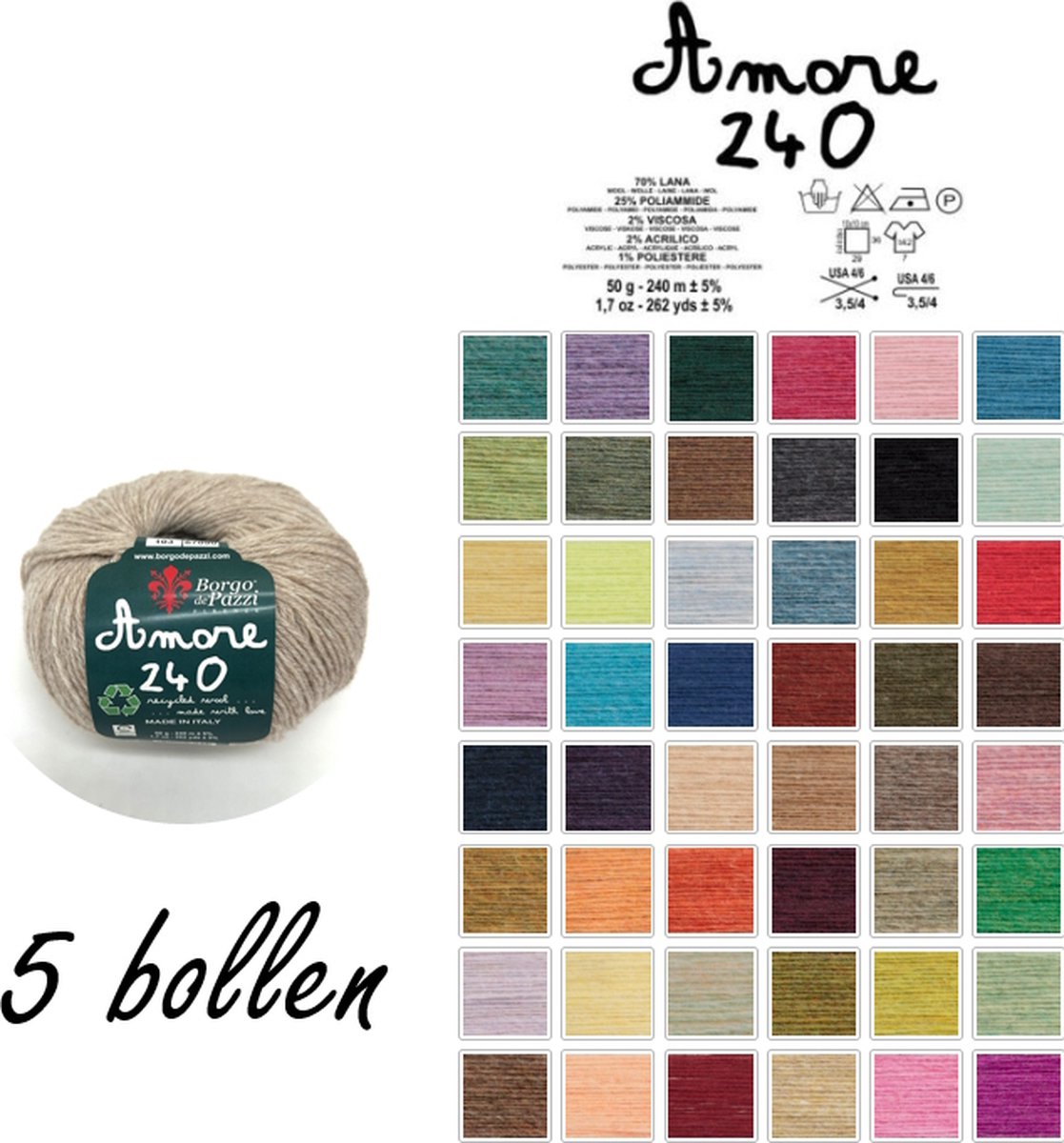 Borgo de Pazzi - Amore 240 - Beige 103 - set van 5 bollen x 50 gram