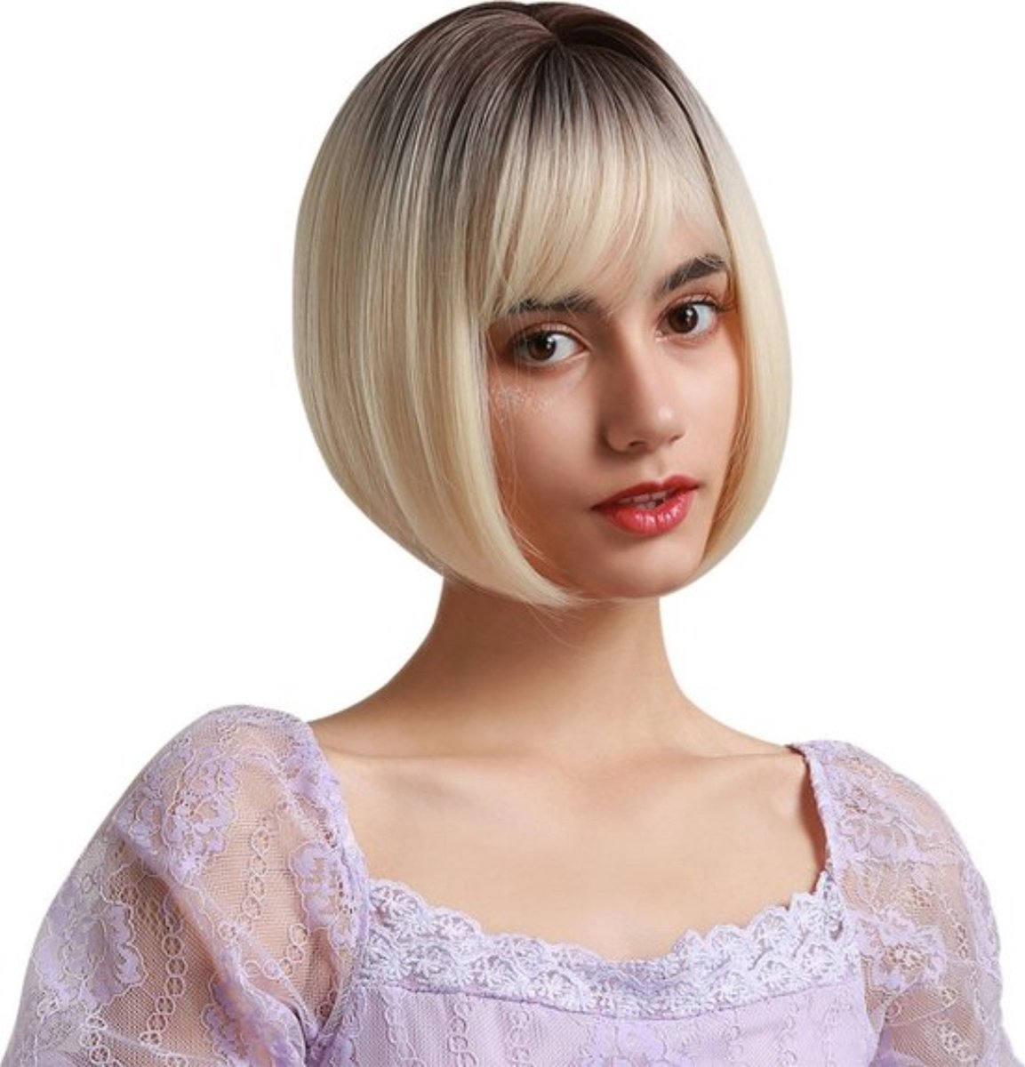 Damespruik – Pruiken Dames - Hair Wig – Haarstuk – Wasbaar – Kambaar – Hoge Kwaliteit – Dames Haar – Kort – Blond