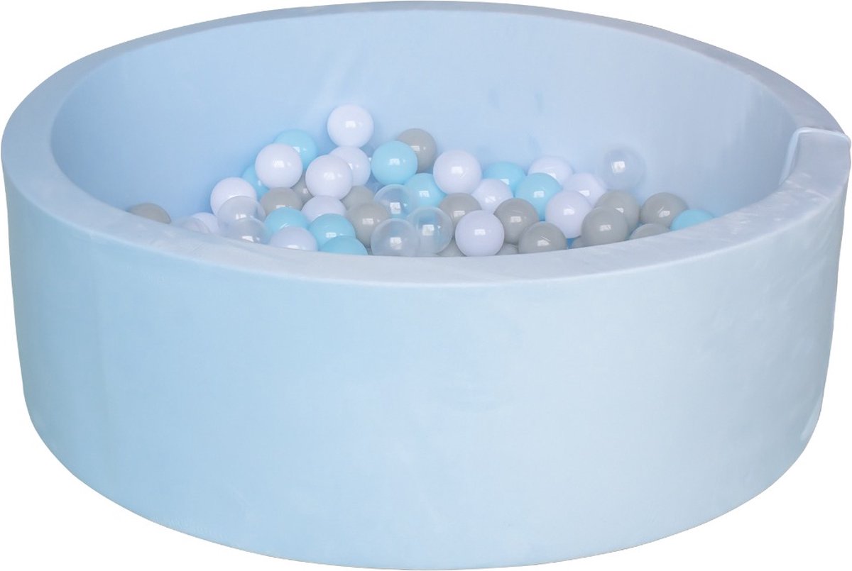 Born Lucky Ballenbak / Ballenbad - 90 x 30 x 5 cm & 200 Ballen Ø6 cm- Velvet Blauw