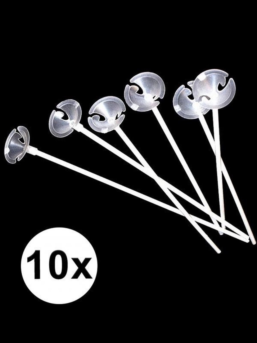 Borvat® - Ballonstaafjes - Ballon staafjes - wit - 10 stuks