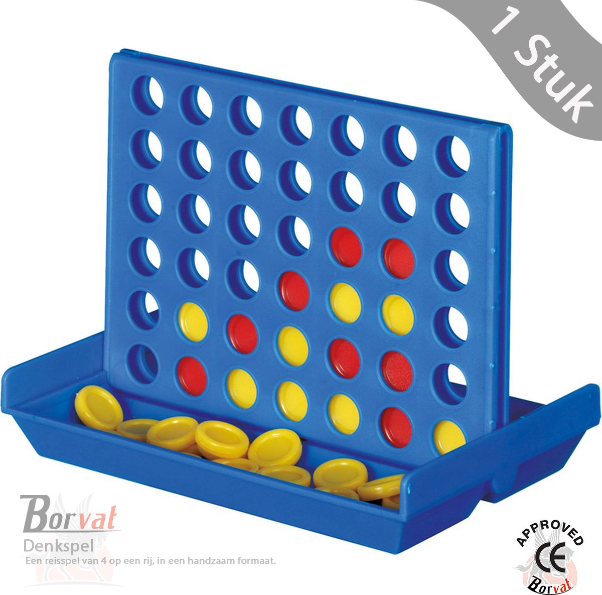 Borvat® - Reisspel - mini - Denkspel speelgoed voor kinderen en volwassenen - 4 Op een rij - 10,3 x 14,3 x 3,3 cm