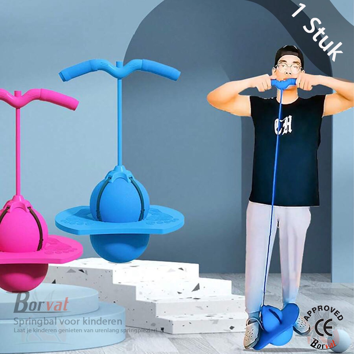   - Sport Outdoor Games Speelgoed Kinderen Stuiterende Bal Met Handvat En Pomp Balans Platform Bouncy Sprong Pogo Bal Voor Kinderen Speeltuin - Paars