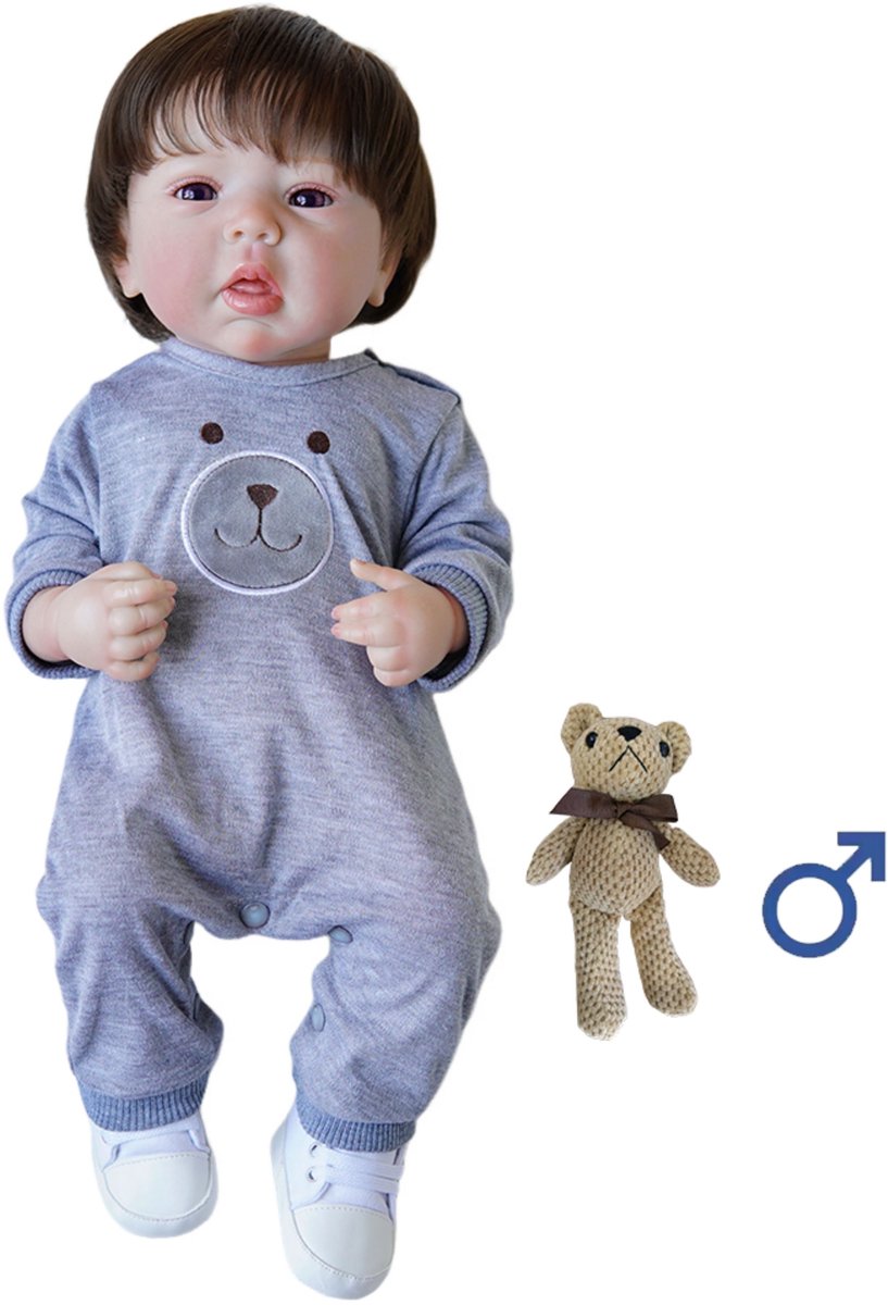 Bosstony Milo Levensechte Babypoppen - 1,1 Kilo - 45 CM - Reborn Baby Pop - Met Accessoires - Reborn Baby - Reborn Baby Doll - Dementie Pop - Reborn Poppen Jonge