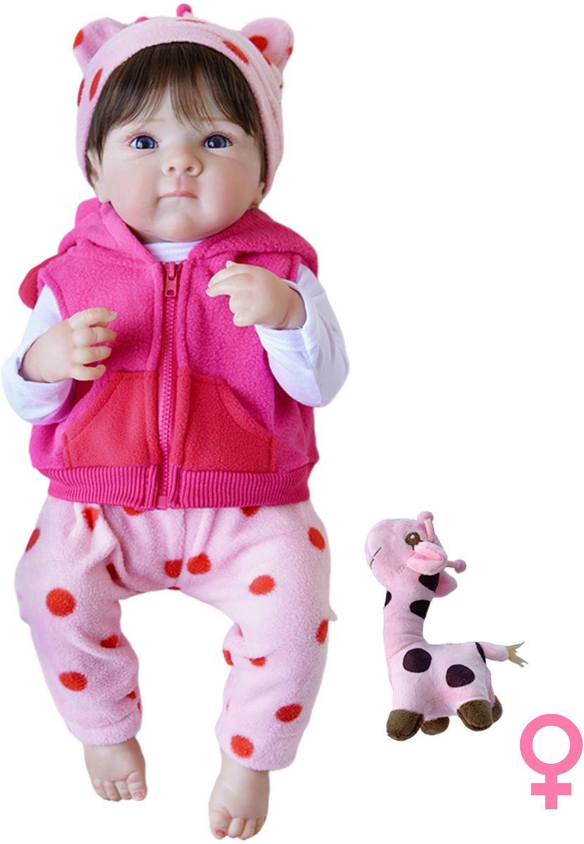 Bosstony Sarina Levensechte Babypoppen - 1,1 Kilo - 45 CM - Reborn Baby Pop - Met Accessoires - Reborn Baby - Reborn Baby Doll - Dementie Pop - Reborn Poppen Meisje