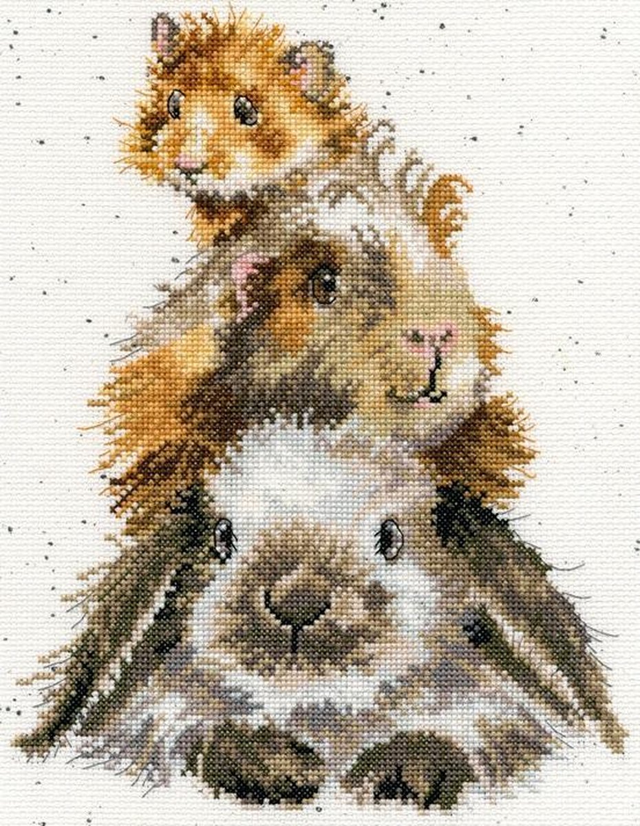 Borduurpakket CAVIA IN HET MIDDEN - PIGGY IN THE MIDDLE - BOTHY THREADS - HANNAH DALE