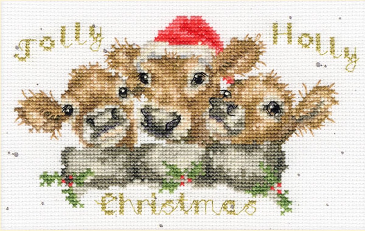 Bothy Threads Hannah Dale Jolly Holly borduren (pakket) XMAS75