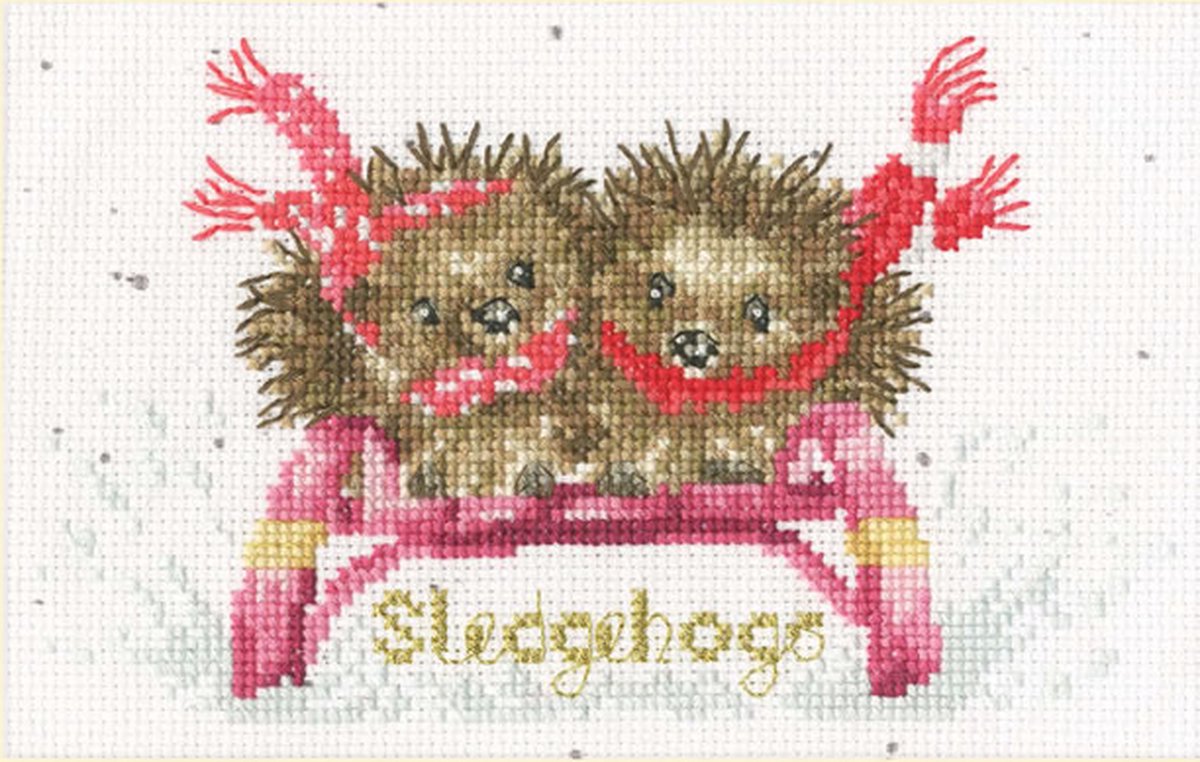 Bothy Threads Hannah Dale Sledgehogs borduren (pakket) XMAS76