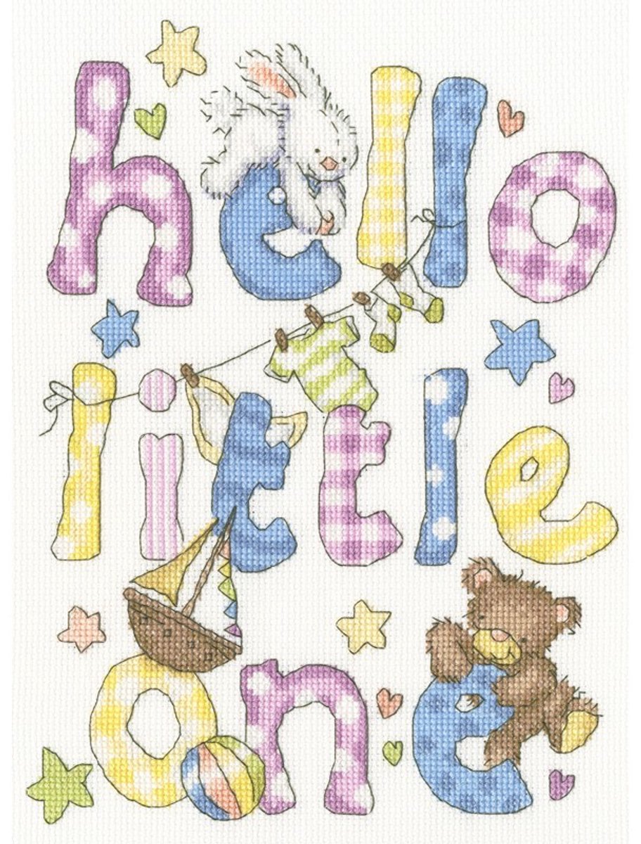 Hello little one aida borduurpakket om te tellen Bothy Threads x Kate Garrett XKG17