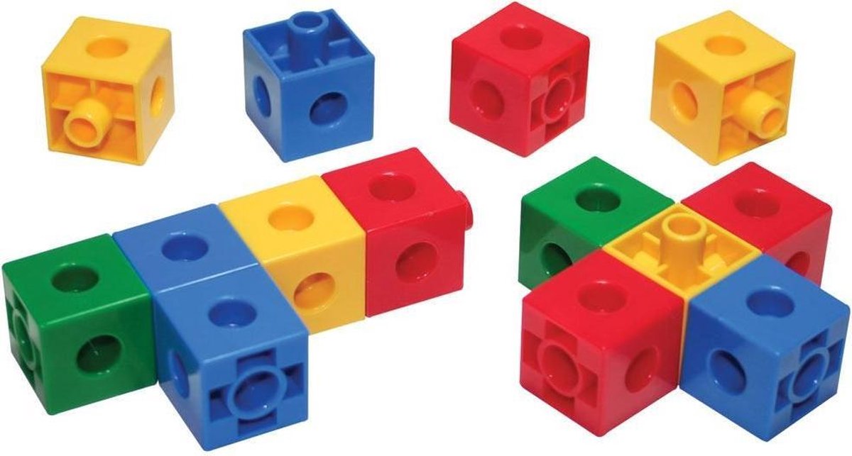 VERBINDBARE KUBUSSEN VAN 2CM. ZAK VAN 200 STUKS GEASSORTEERDE KLEUREN.