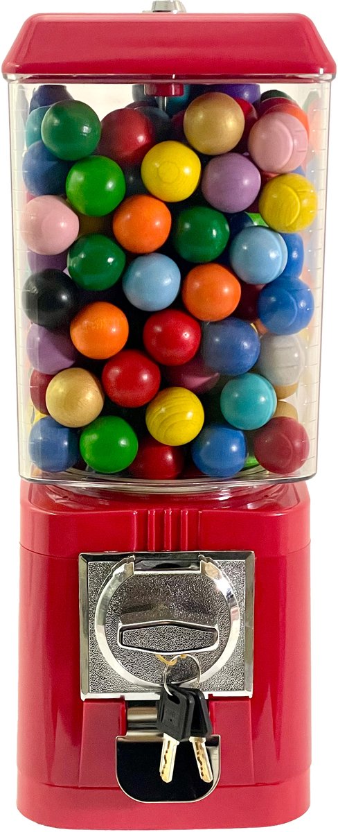   - Jeu de Boules - Butjesautomaat - kleur rood - gevuld met 170 gekleurde Butjes - muntinworp 2,00 Euro