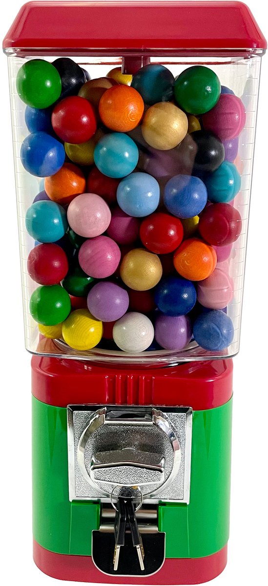  - Jeu de Boules - Butjesautomaat - kleur rood-groen- gevuld met 170 gekleurde Butjes - muntinworp 2,00 Euro