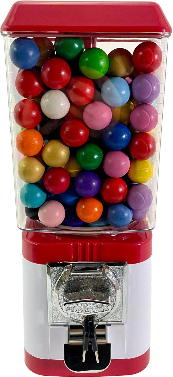   - Jeu de Boules - Butjesautomaat - kleur rood-wit - gevuld met 170 gekleurde Butjes - muntinworp 2,00 Euro