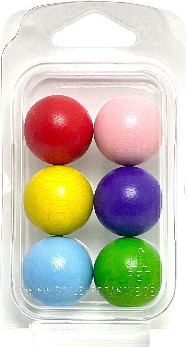   - Jeu de Boules - FM-2 - 6 Buts - kleuren: rood - rosa - geel - violet - lichtblauw - lichtgroen - 30mm