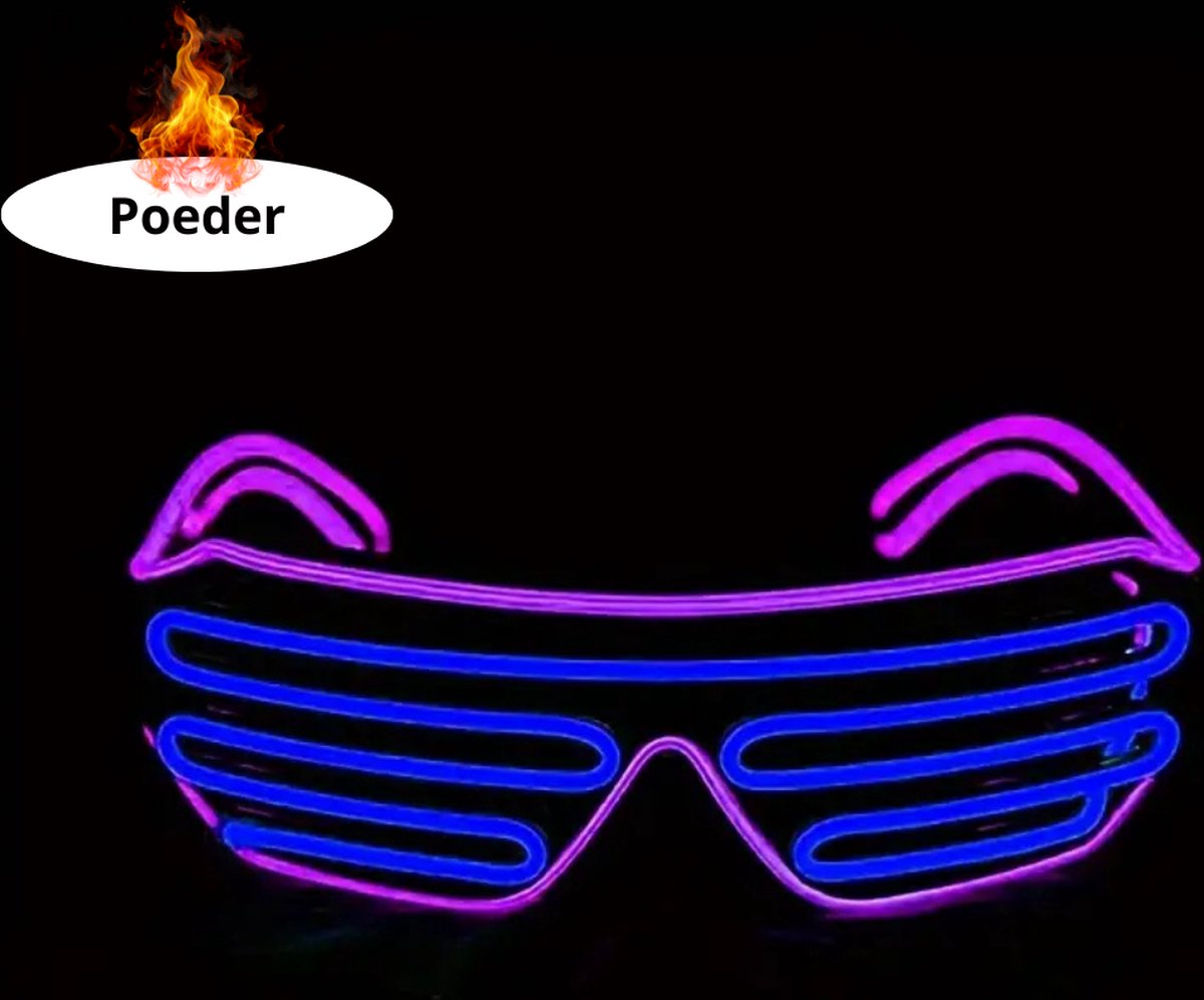 Bovista - Festival Bril - Rave - Space - Techno - Freaky Glasses - Heren - Dames - Zonnebril - Blauw + Paars