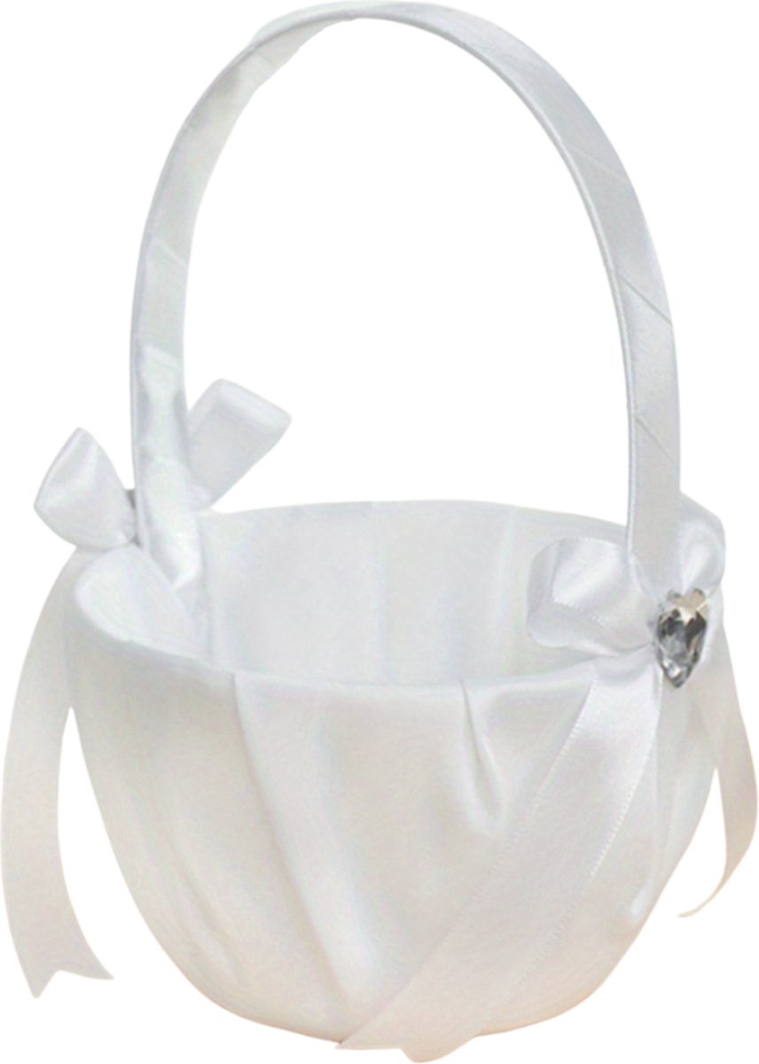 Bovista Bloemenmandje Bruiloft - Strooimandje - Huwelijk - Bruidsmeisje - Nep Diamanten