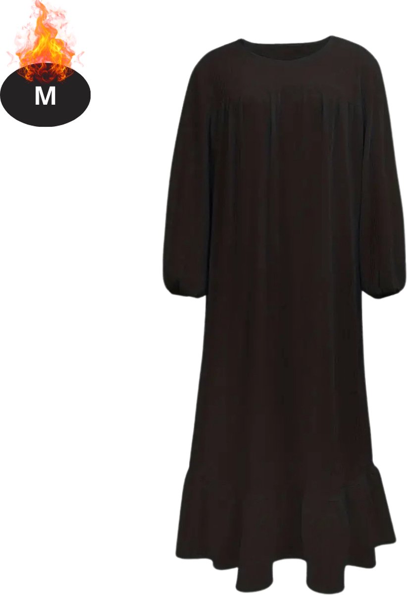 Bovista Islamitische Kleding - Djellaba Dames - Moslim Kleding - Arabisch Dames Kaftan - Alhamdulillah - Zwart M