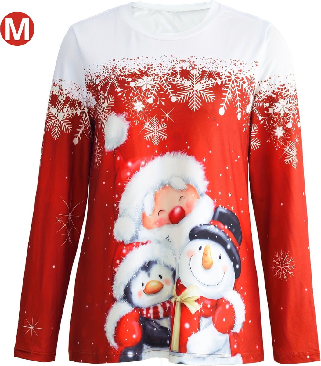 Bovista Kersttrui - Dames - Foute Kersttrui - Christmas Sweater - Kerst Sweater - Christmas Jumper - Pyjama - Rood - Maat M