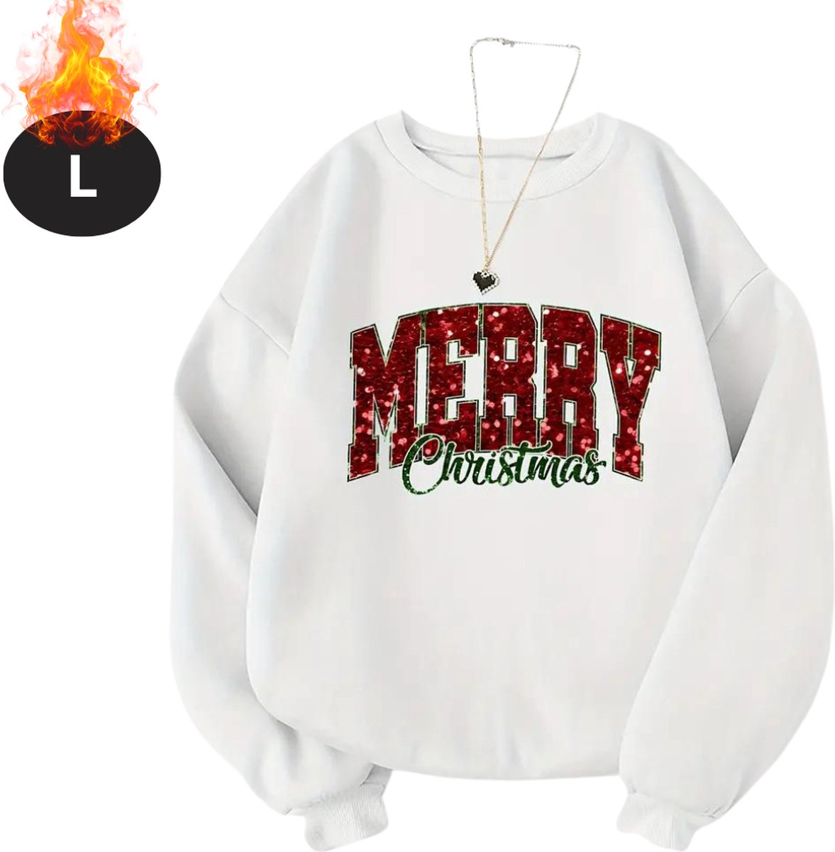 Bovista Kersttrui - Dames - Foute Kersttrui - Christmas Sweater - Kerst Sweater - Christmas Jumper - Pyjama - Wit - L