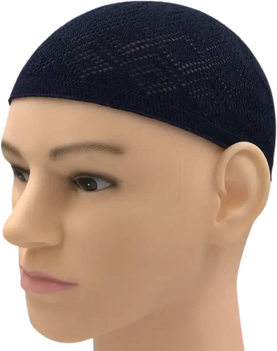 Bovista Kufi - Gebedshoed - Islam - Alhamdulillah - Islamitische Kleding - Moslim Kleding - Blauw