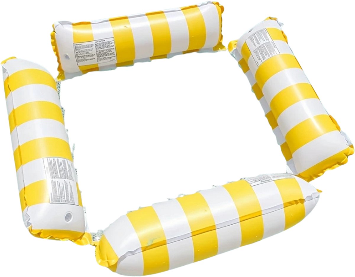   Luxe Waterhangmat - Luchtbed Zwembad - Luchtmatras Opblaasbaar - Water Hangmat - Aqua Lounge - Geel