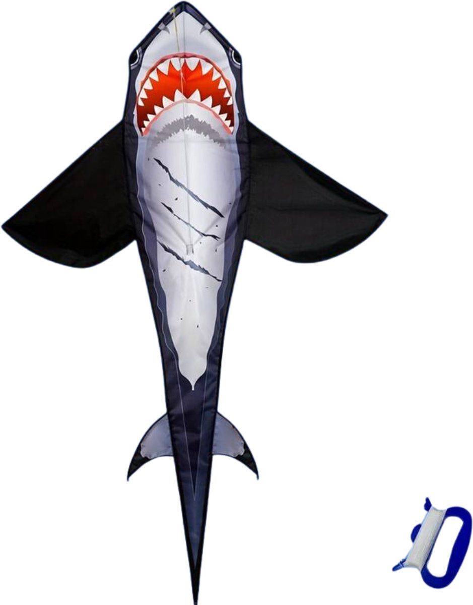 Bovista Vlieger Voor Strand - Kite Vliegers - Kindervlieger - Haai - Zwart