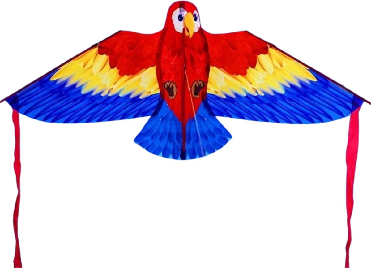 Bovista Vlieger Voor Strand - Kite Vliegers - Kindervlieger - Papegaai - Rood