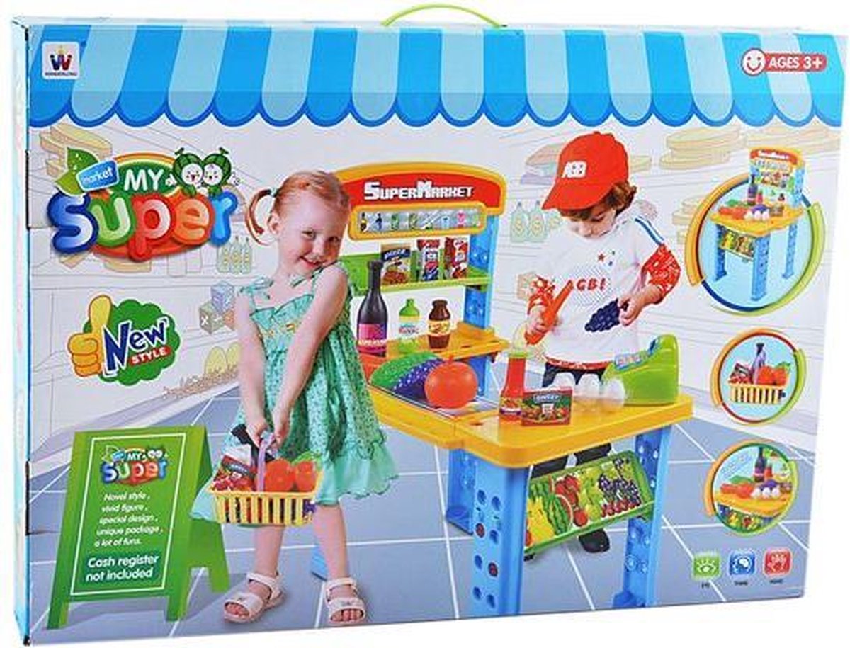 Speelgoed Winkeltje - met Speelvoedsel en Winkelmandje