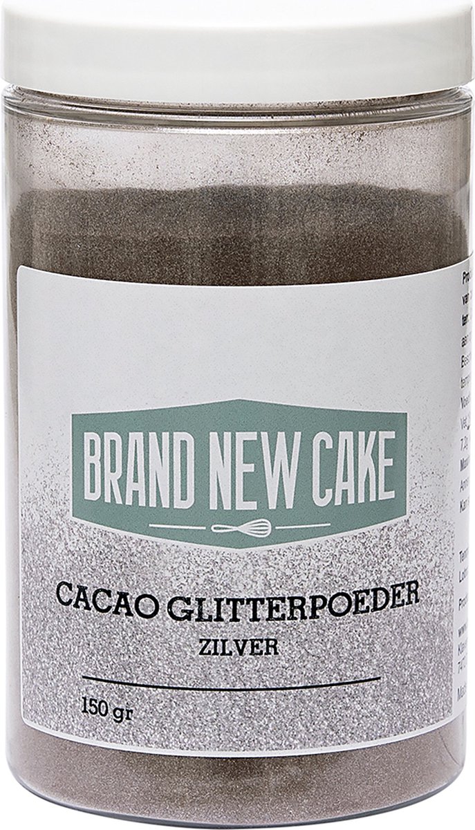 BrandNewCake Cacao Glitterpoeder Zilver 150g