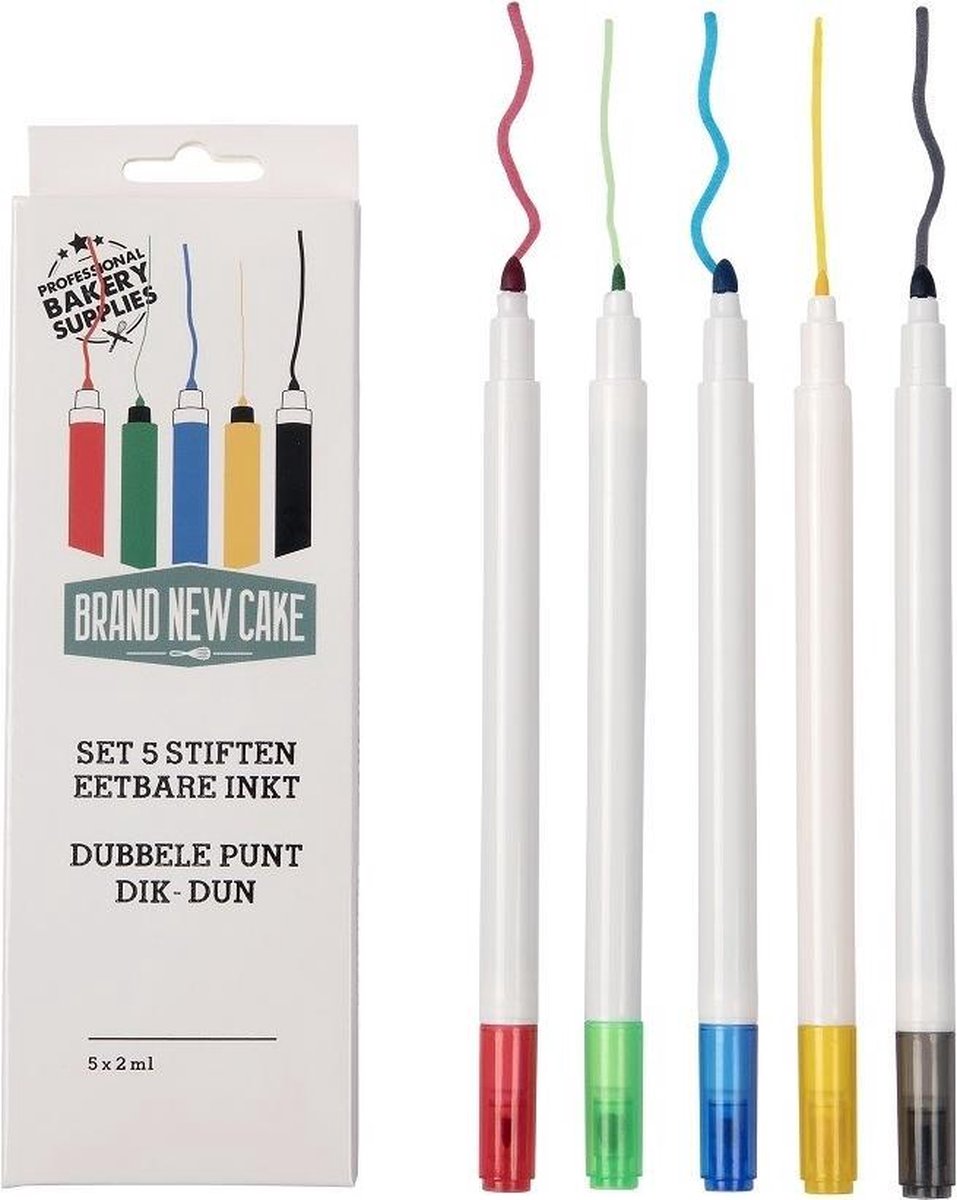BrandNewCake Stiften eetbare inkt set/5