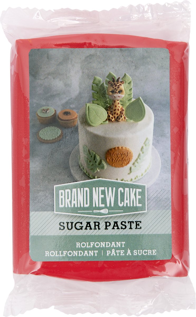BrandNewCake® Rolfondant Rood Vanille-Room Smaak 250gr - Taartversiering - Taartdecoraties