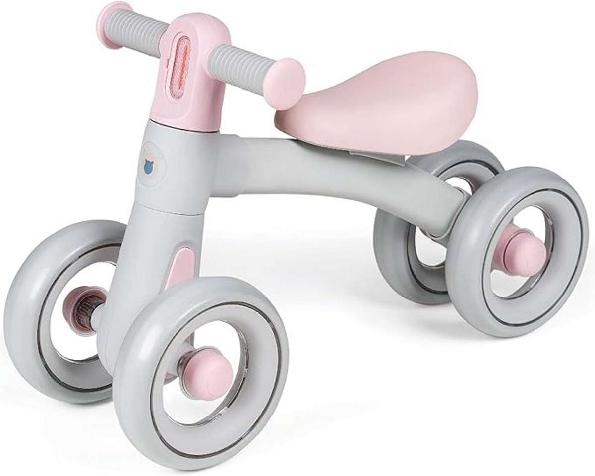 Loopfiets 1 Jaar - Balance Bike Voor Meisjes En Jongens - Leren Lopen - 4 Wielen - Roze