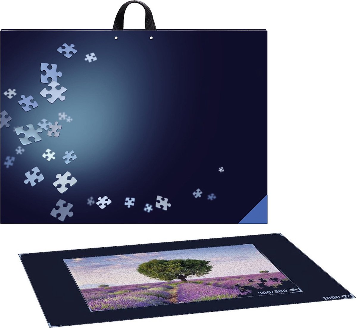 Luxe Puzzelkoffer voor 1000stukjes - Puzzelmap - Puzzelmat - Puzzelopslag - 78x56cm - Blauw